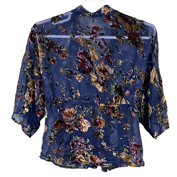Velvet Burnout Floral Sheer Kimono Top Women S Artsy Boho Whimsigoth FairyGrunge - Picture 2 of 16
